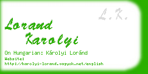 lorand karolyi business card